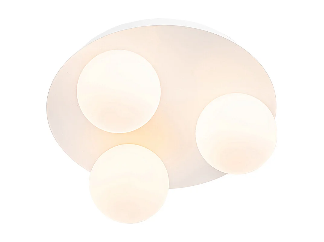 Plafonnier de salle de bain moderne blanc 3 lumières - Cederic