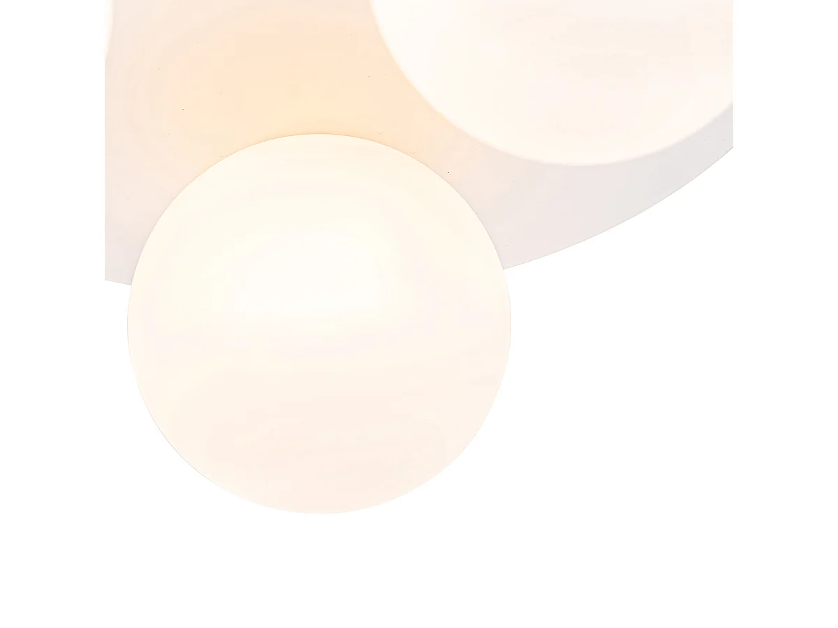 Plafonnier de salle de bain moderne blanc 3 lumières - Cederic