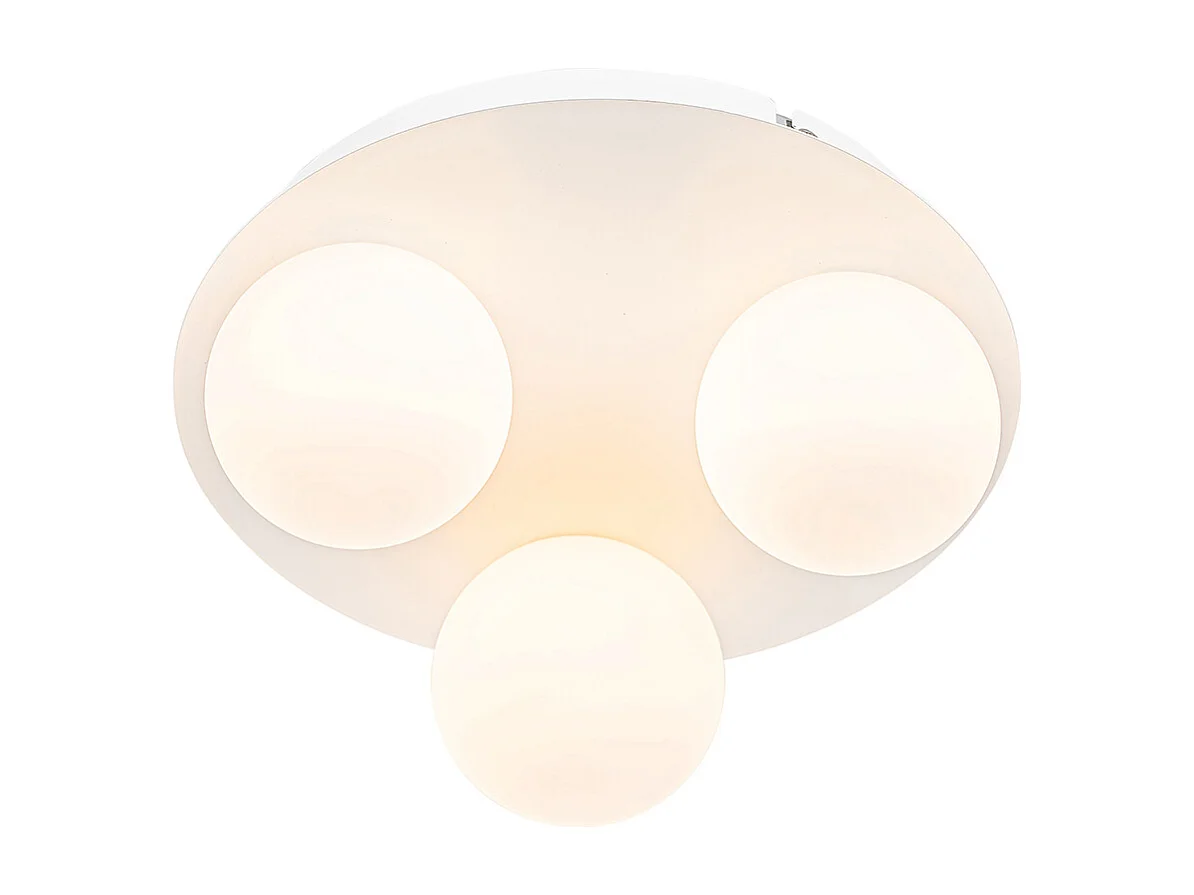 Plafonnier de salle de bain moderne blanc 3 lumières - Cederic