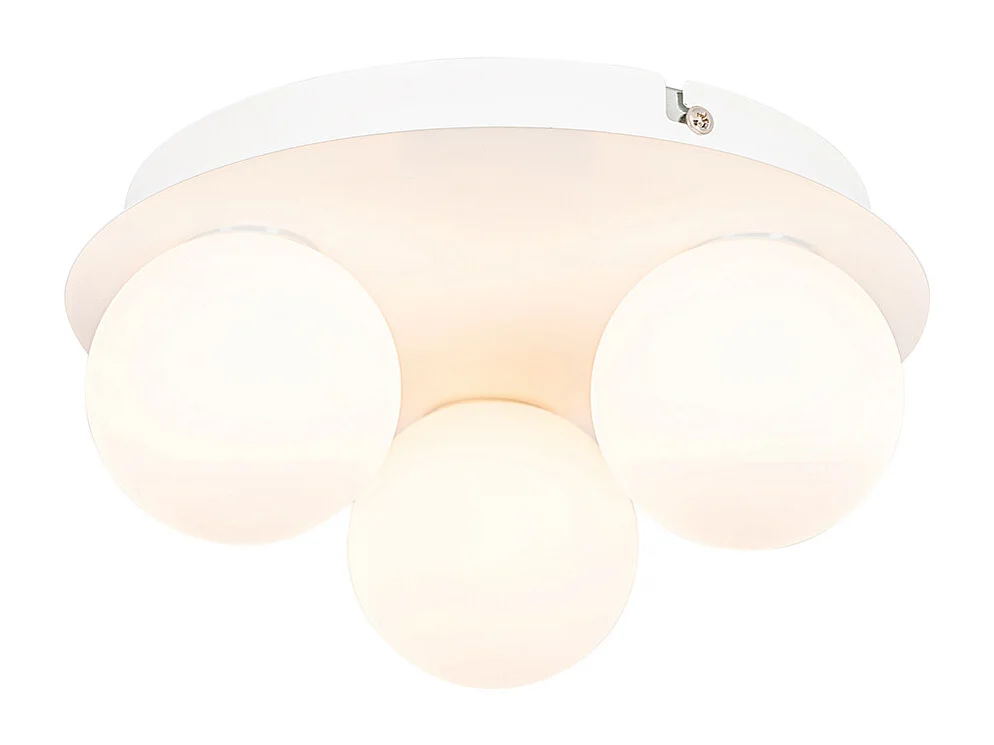 Plafonnier de salle de bain moderne blanc 3 lumières - Cederic