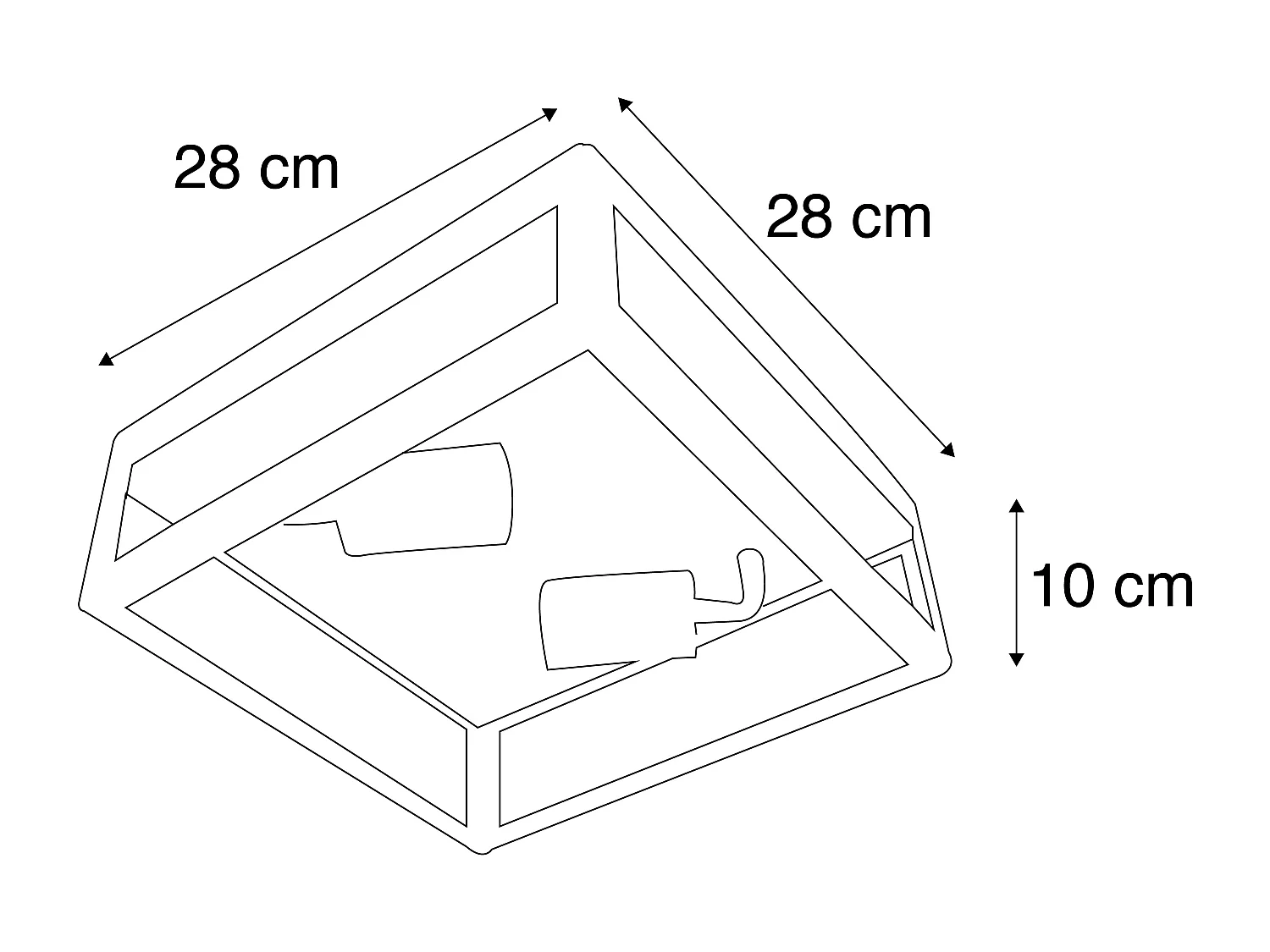Plafonnier extérieur carré monderne en acier 2 lumières - Rotterdam