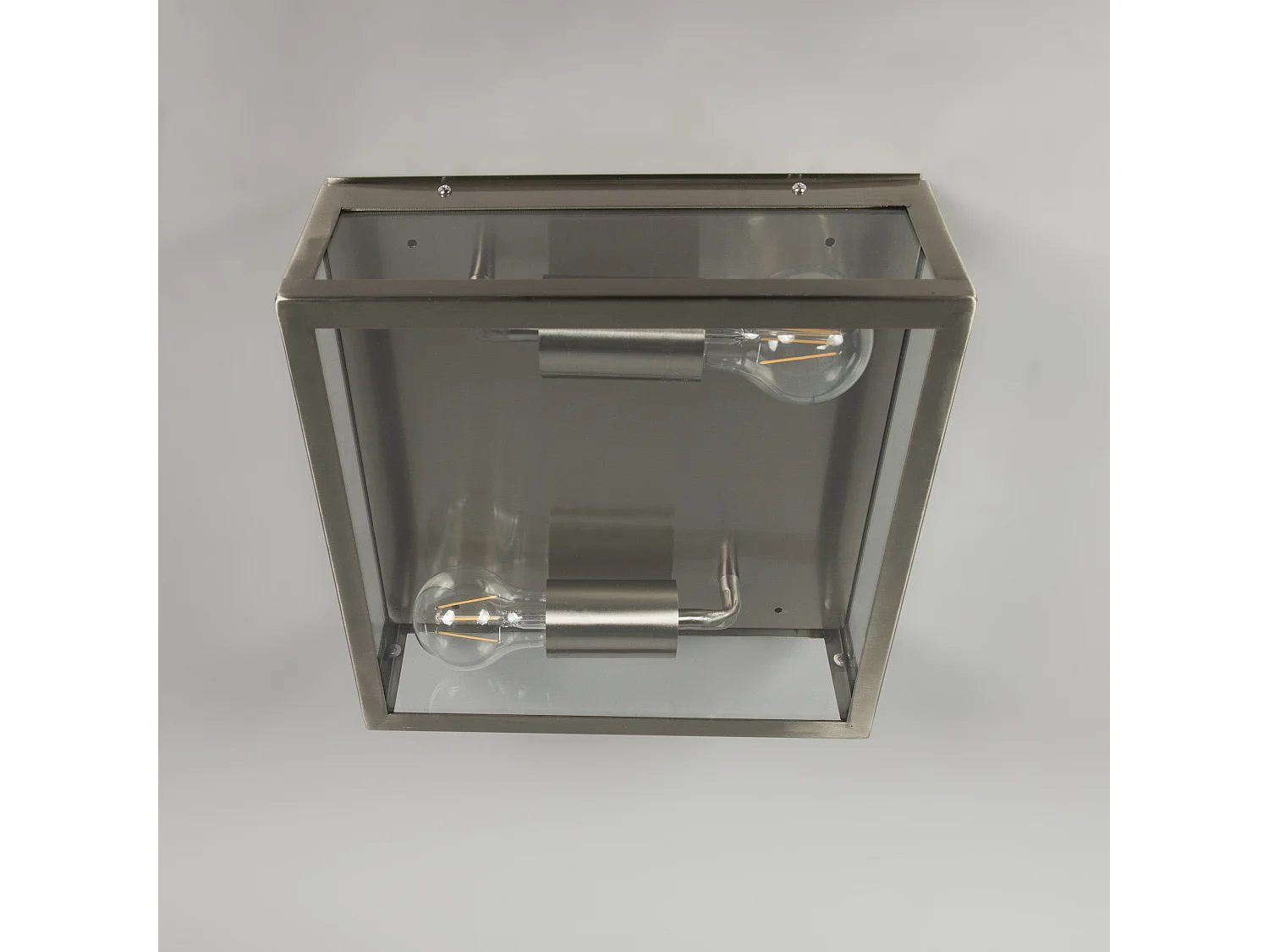 Plafonnier d'extérieur carré moderne en acier 2 lumières - Rotterdam