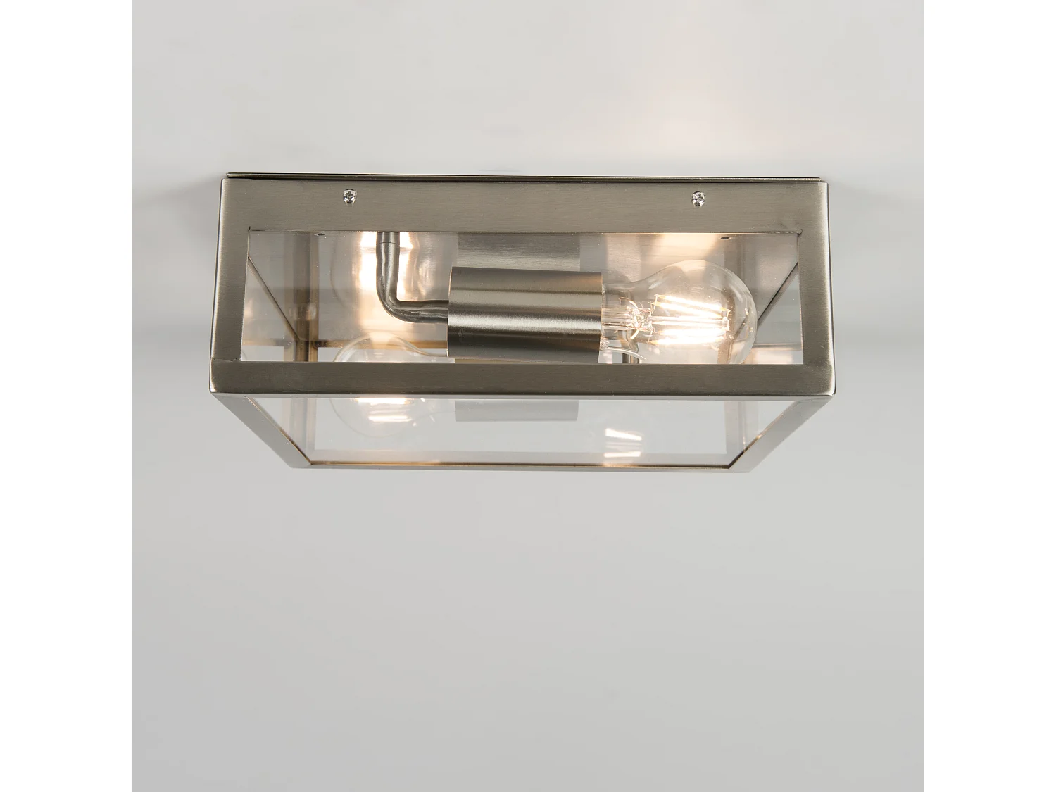 Plafonnier d'extérieur carré moderne en acier 2 lumières - Rotterdam