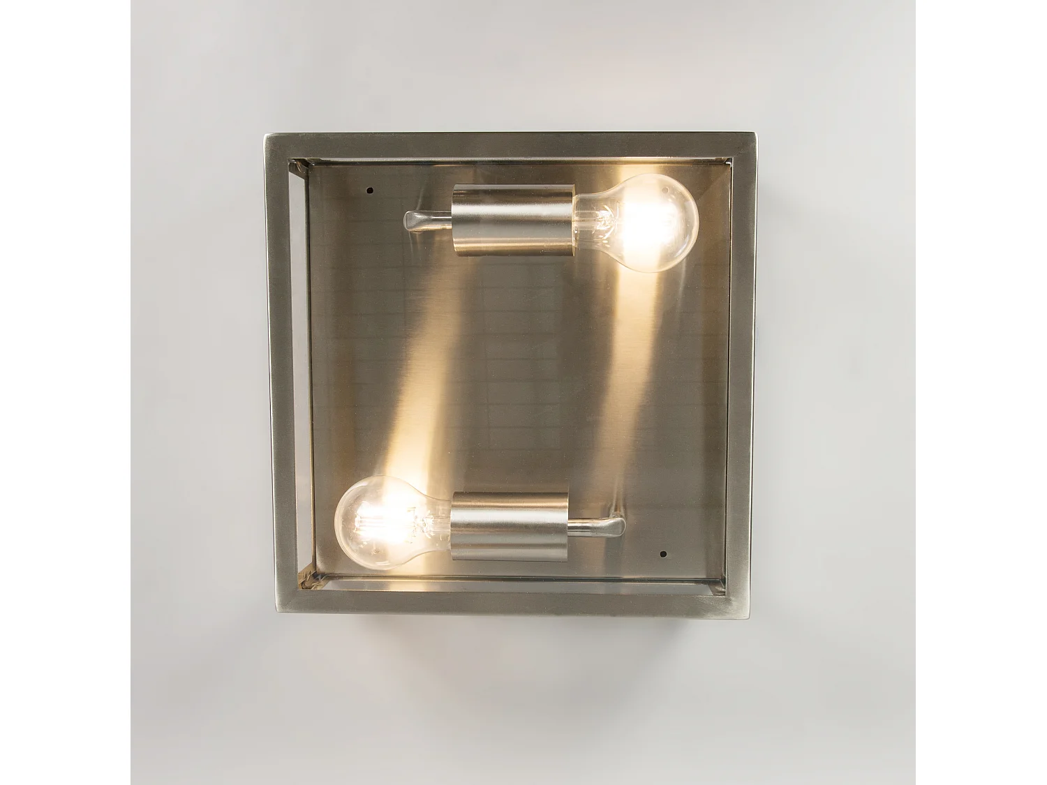 Plafonnier d'extérieur carré moderne en acier 2 lumières - Rotterdam