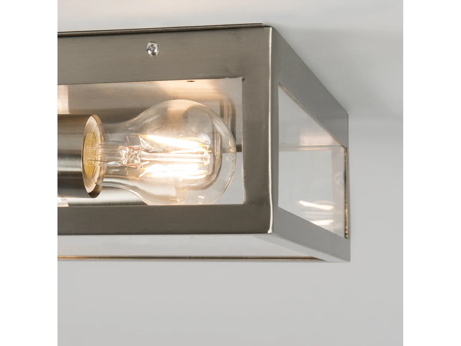 Plafonnier d'extérieur carré moderne en acier 2 lumières - Rotterdam