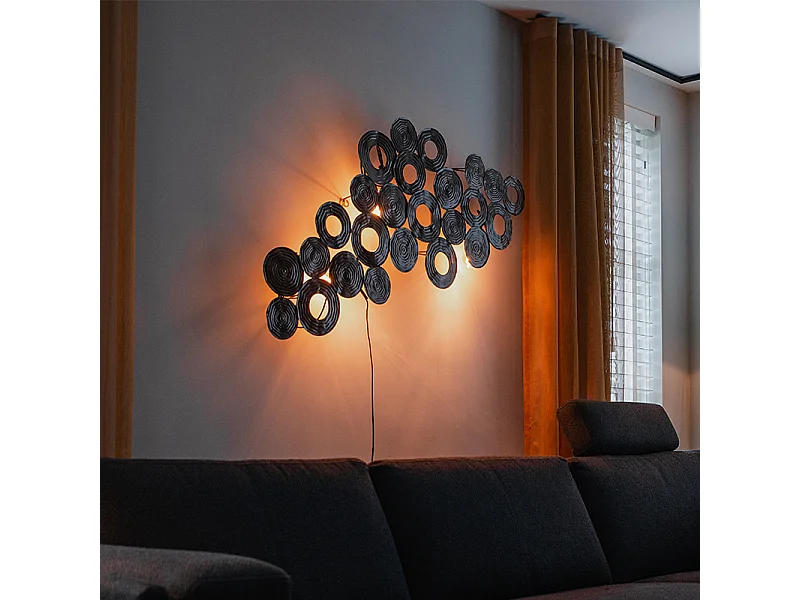 Applique Art Déco cuivre 138 cm - Cercles