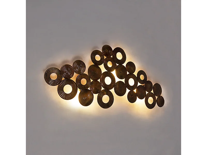 Applique Art Déco cuivre 138 cm - Cercles