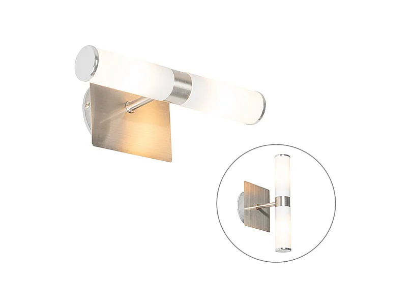 Applique moderne en acier IP44 2 lumières - Bain