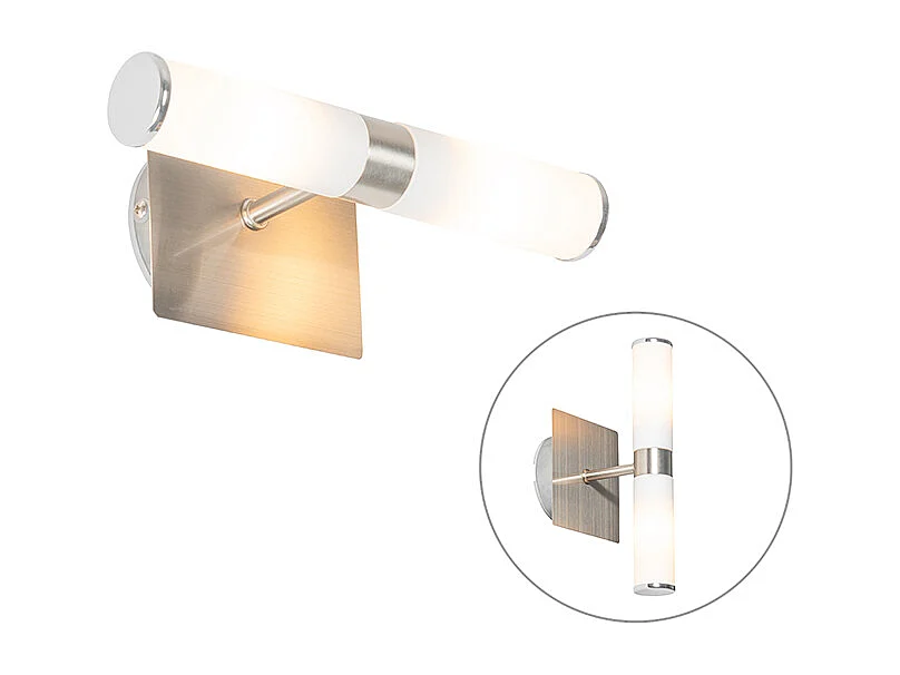 Applique murale moderne en acier IP44 2 lumières - Bath