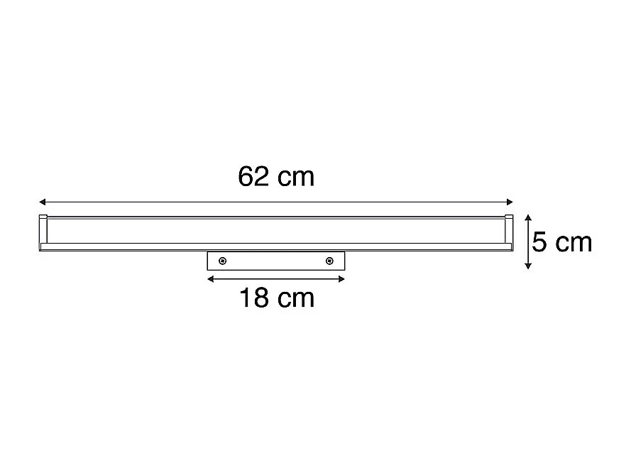 Applique murale moderne en acier pour salle de bain 62 cm IP44 - Cascada