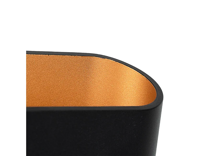 Applique murale moderne noire avec intérieur doré ovale - Alone