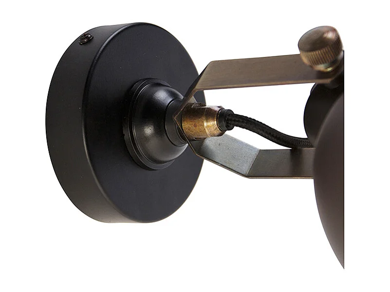 Applique murale industrielle noire avec or réglable - Liko