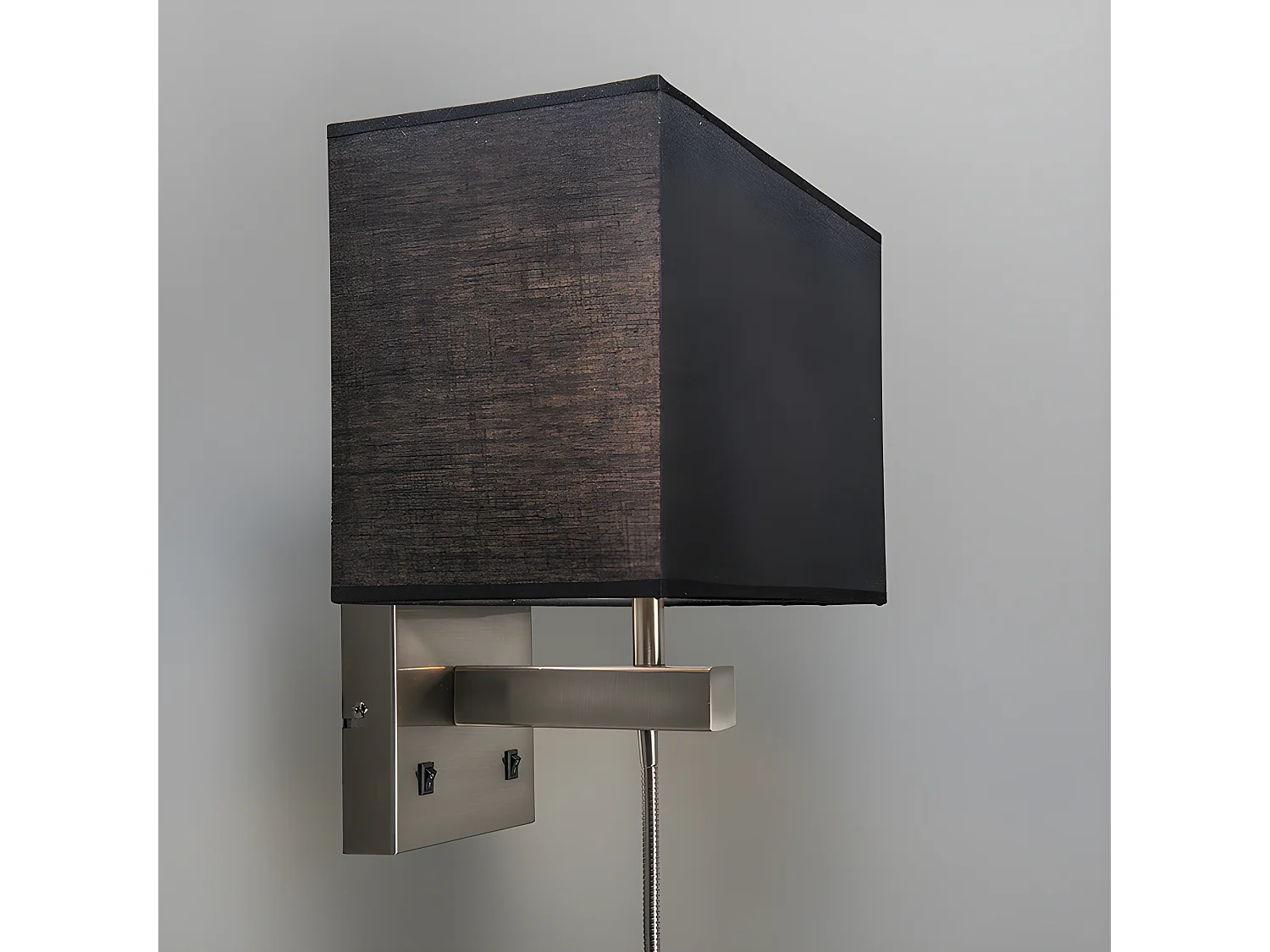 Ensemble de 2 appliques en acier avec abat-jour, bras de lecture avec LED - Bergame