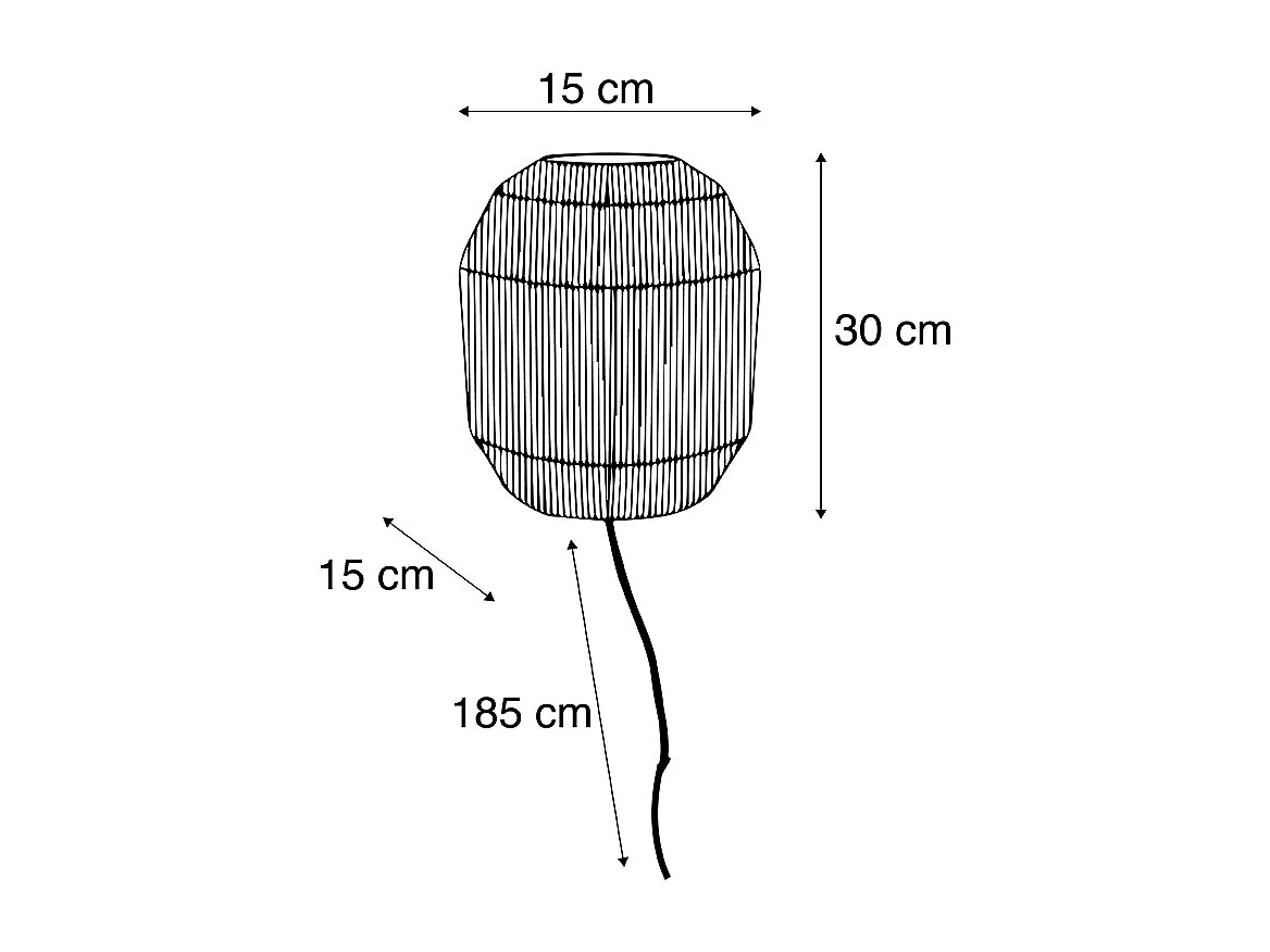 Applique orientale noire avec corde - Riki