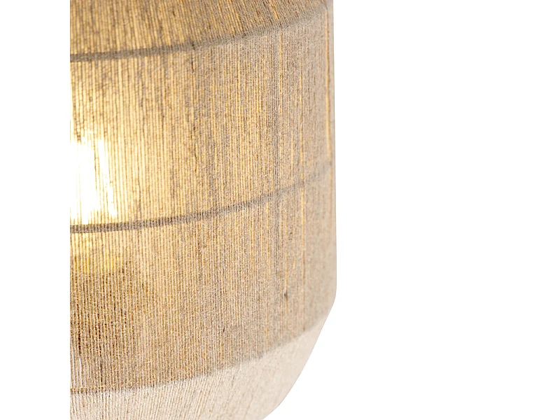 Applique murale orientale noire avec corde en jute - Riki