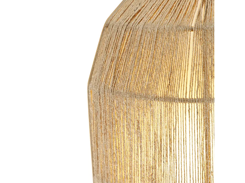 Applique murale orientale noire avec corde en jute - Riki