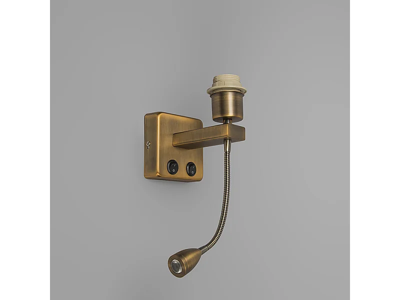 Applique murale bronze avec LED et bras de lecture - Brescia Combi