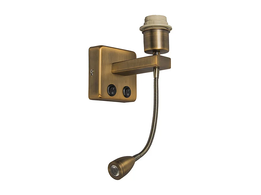Applique murale bronze avec LED et bras de lecture - Brescia Combi