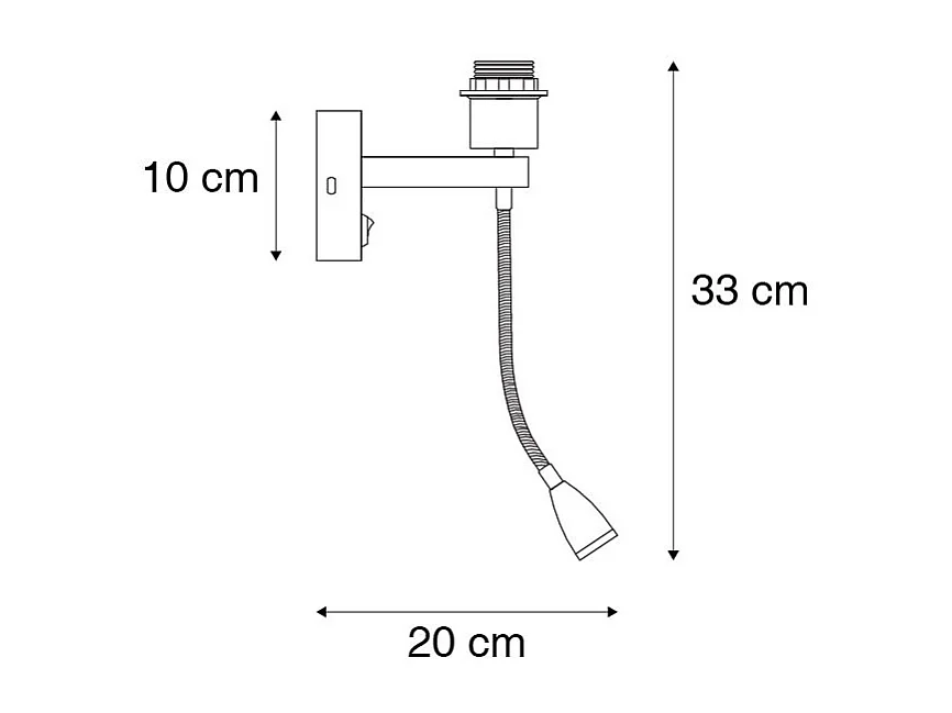 Applique murale moderne en acier avec bras flexible - Brescia Combi