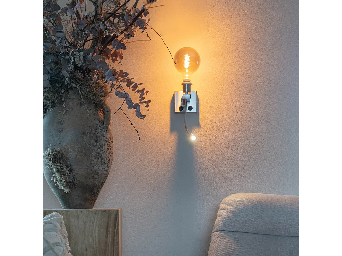 Applique murale moderne en acier avec bras flexible - Brescia Combi