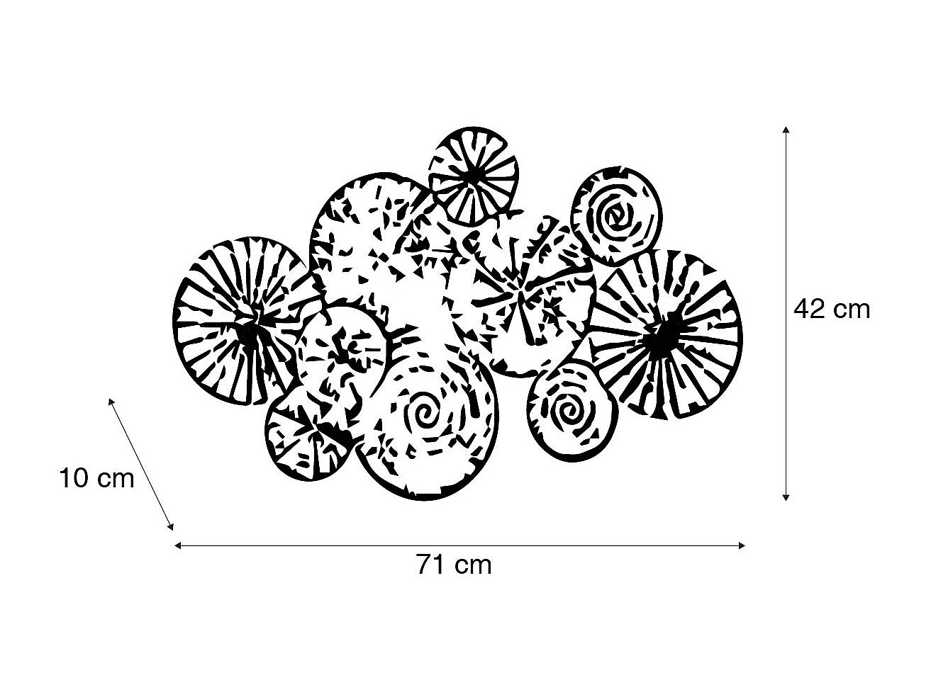 Applique murale Art déco or antique 71 cm - Kelly