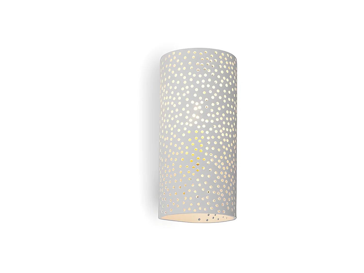 Applique vintage cylindrique en plâtre blanc - Mahou