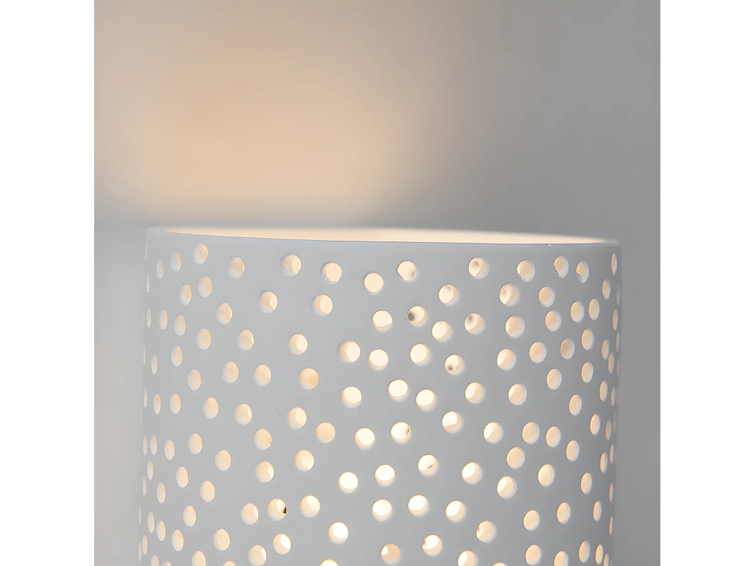 Applique vintage cylindrique en plâtre blanc - Mahou