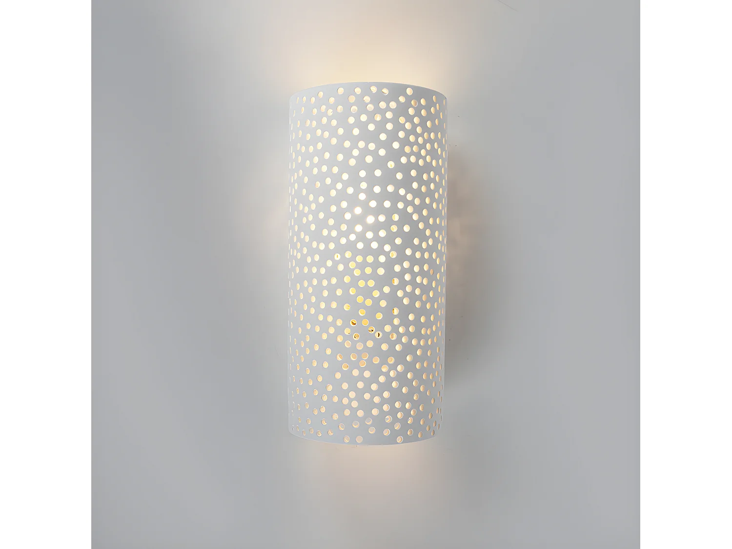 Applique vintage cylindrique en plâtre blanc - Mahou