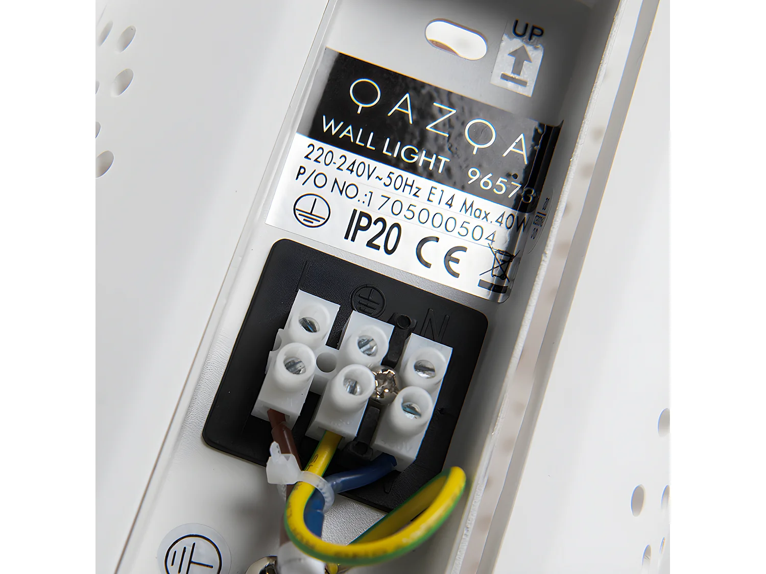 Applique vintage cylindrique en plâtre blanc - Mahou