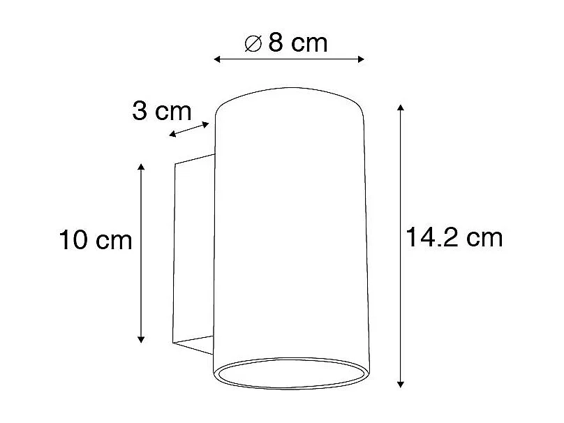 Applique moderne noire ronde 2 lumières - Sandy