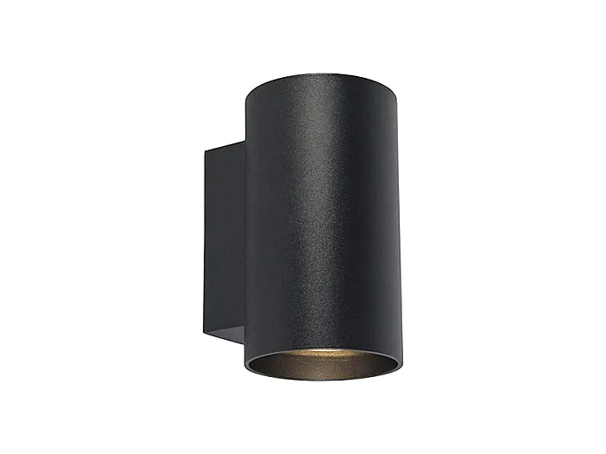 Applique moderne noire ronde 2 lumières - Sandy