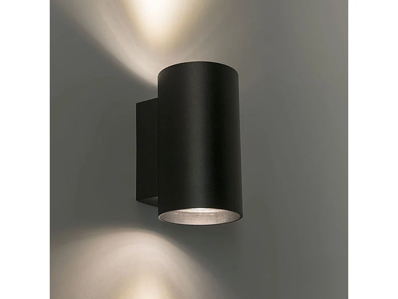 Applique murale moderne ronde noire 2 lumières - Sandy