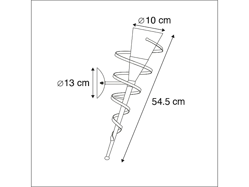 Applique murale rustique brun rouille avec verre crème - Castle