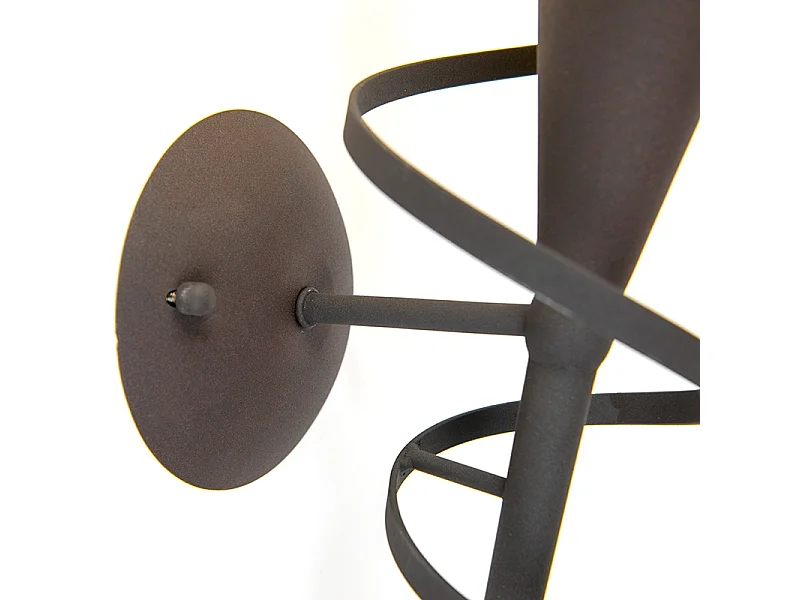 Applique murale rustique brun rouille avec verre crème - Castle