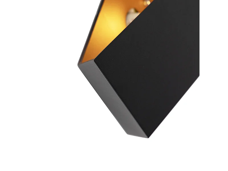 Applique murale design noire avec or - Fold