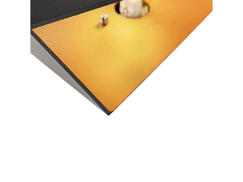 Applique murale design noire avec or - Fold