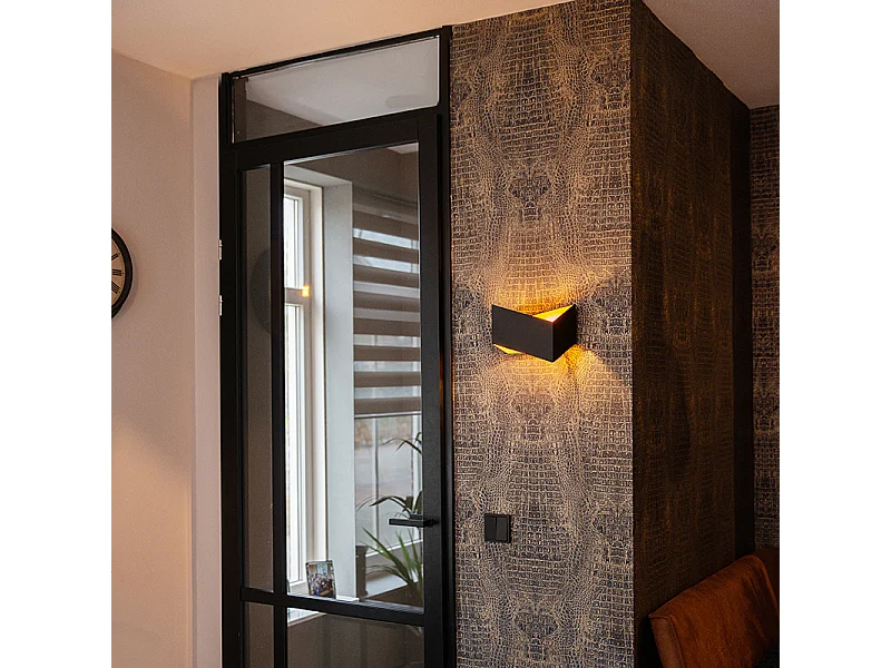 Applique murale design noire avec or - Fold