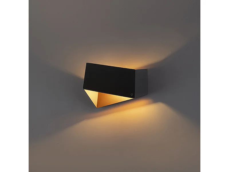 Applique murale design noire avec or - Fold