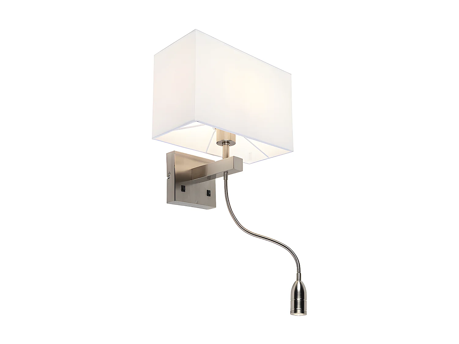 Applique moderne en acier avec abat-jour blanc - Bergame