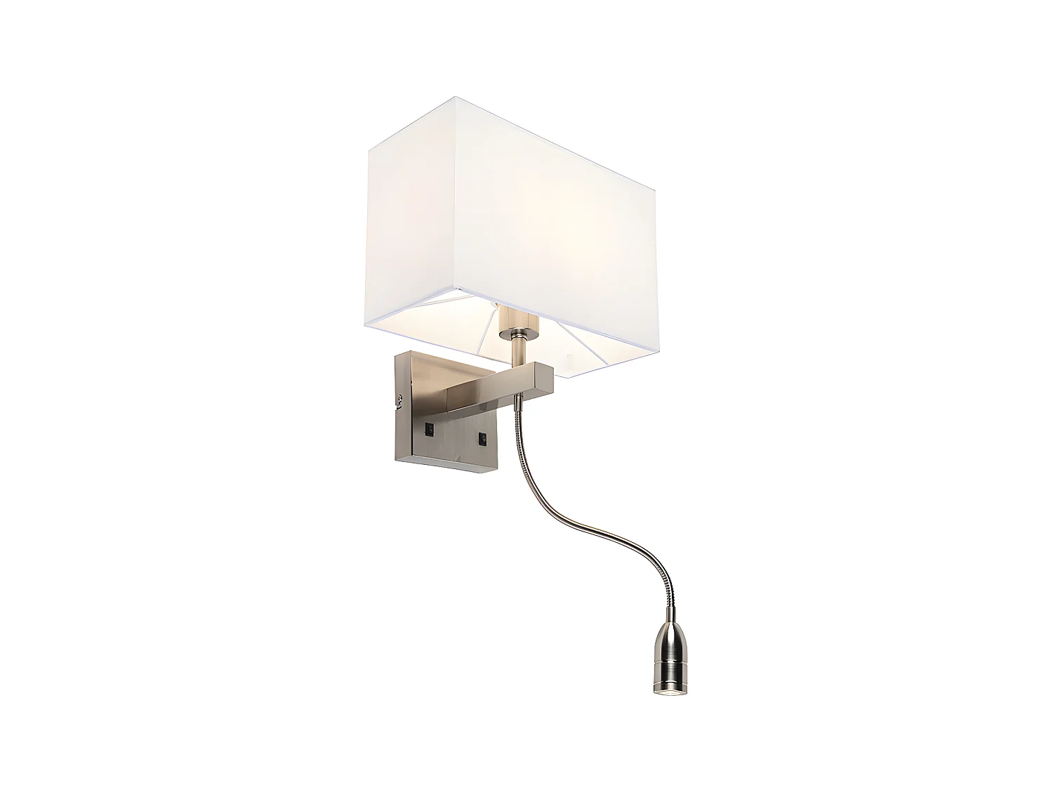 Applique moderne en acier avec abat-jour blanc - Bergame