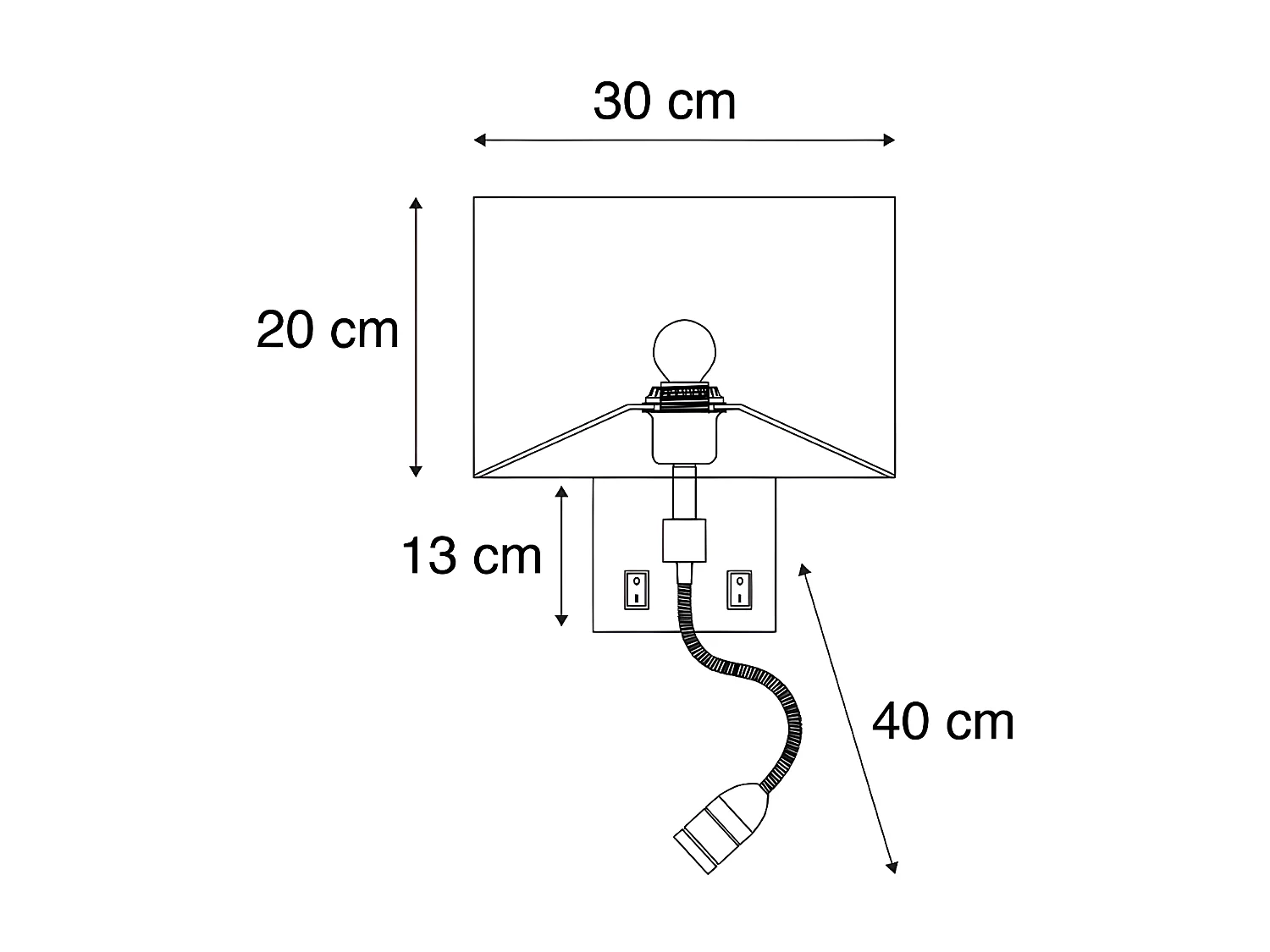 Applique moderne en acier avec abat-jour blanc - Bergame