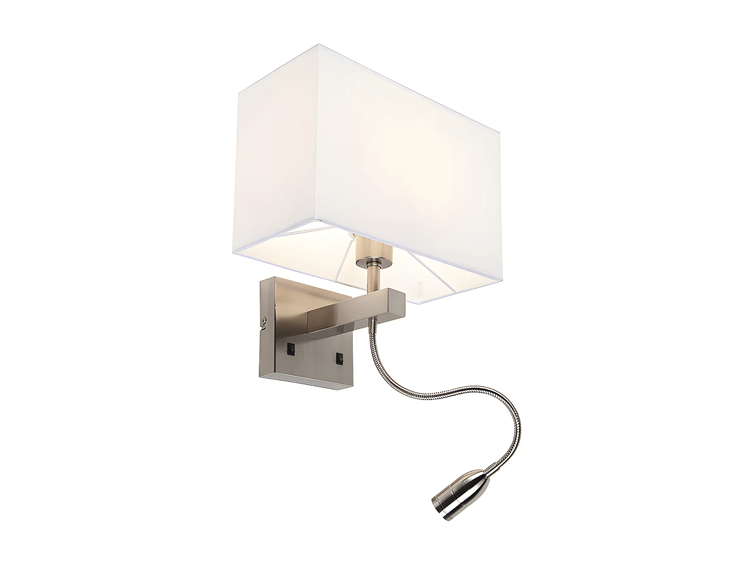 Applique moderne en acier avec abat-jour blanc - Bergame