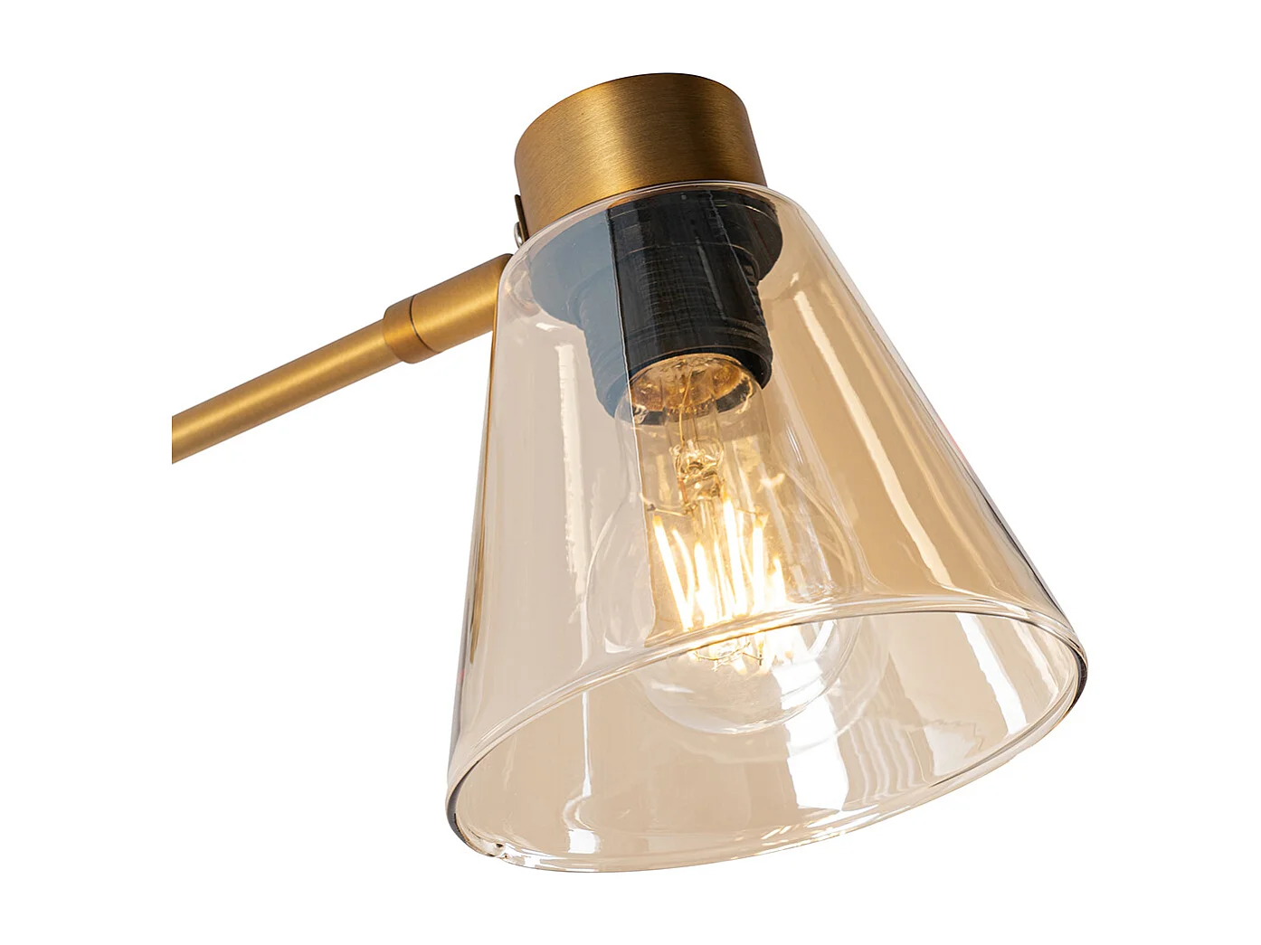 Applique art déco bronze avec marbre et verre ambré - Nina