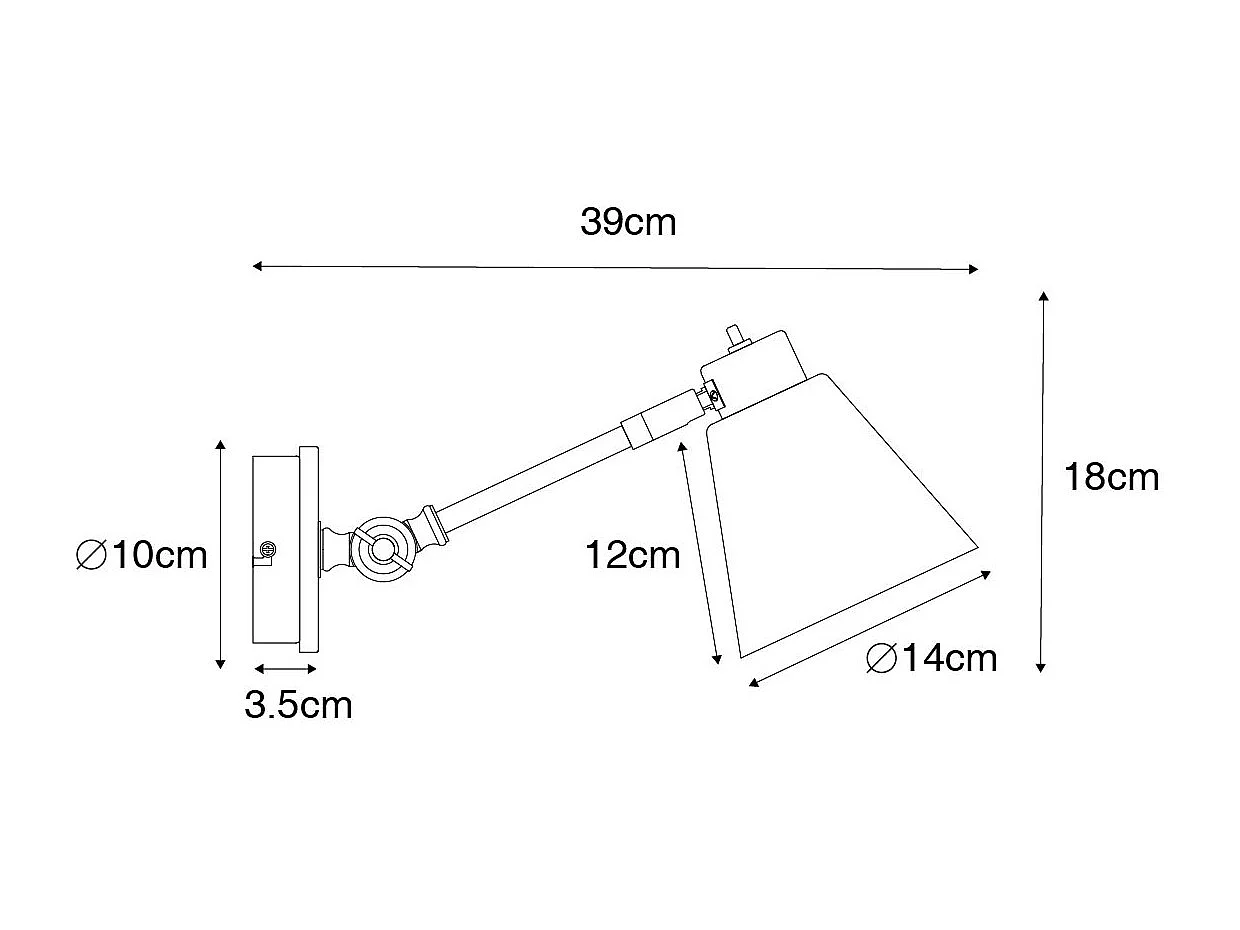Applique murale Art déco bronze avec marbre et verre ambré - Nina
