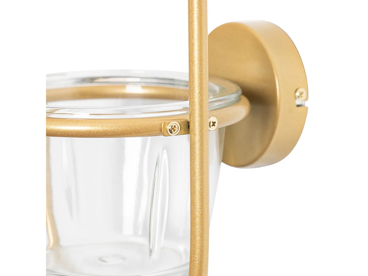 Applique Art Déco or avec verre blanc - Isabella