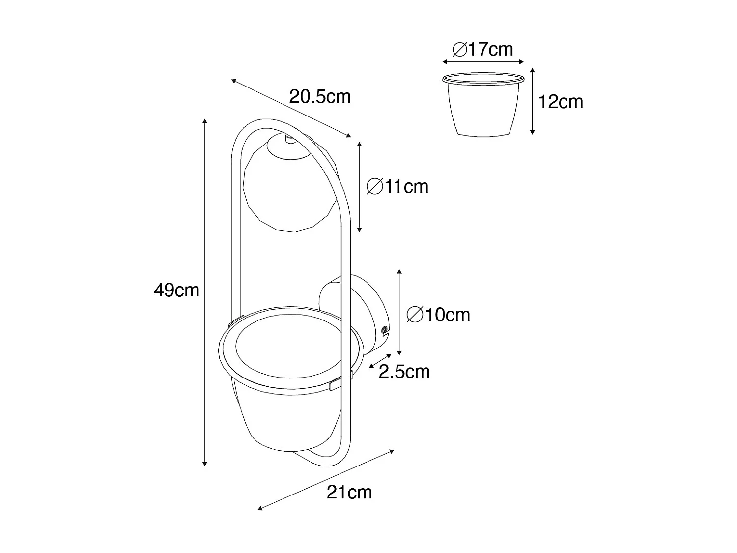 Applique Art Déco or avec verre blanc - Isabella