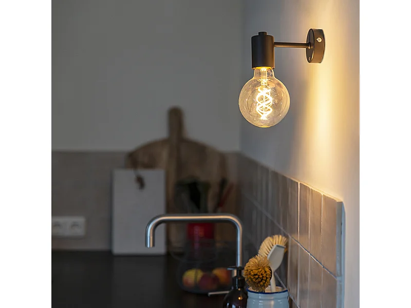 Applique Murale Industrielle Noire 13cm - Facil