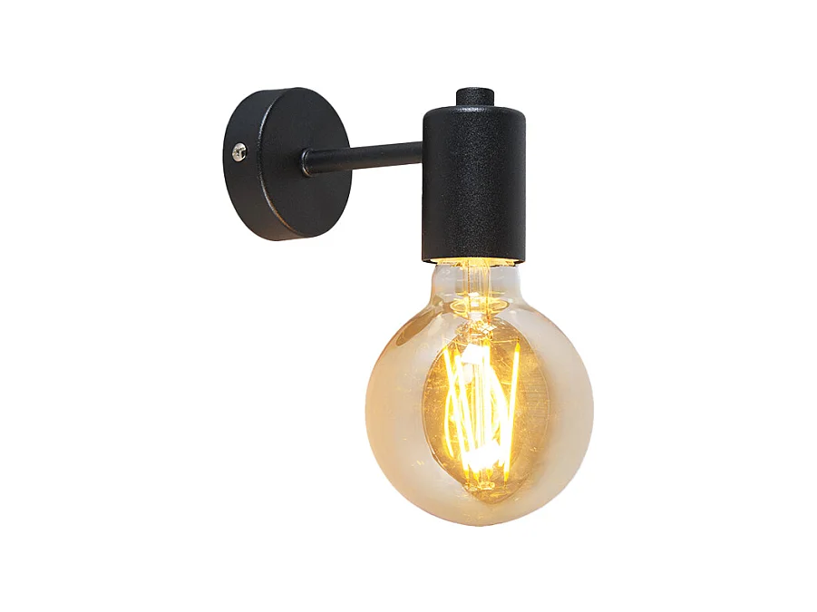Applique Murale Industrielle Noire 13cm - Facil
