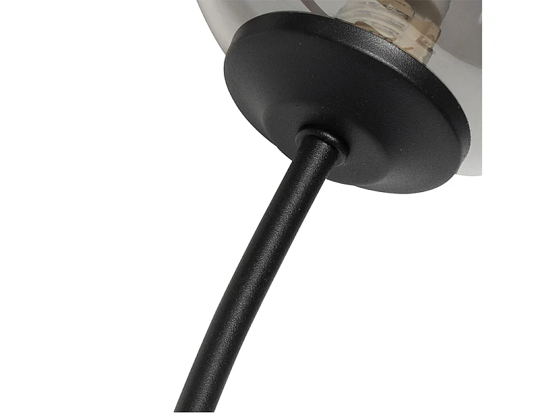 Applique murale moderne noire 2 lumières avec verre fumé - Athènes