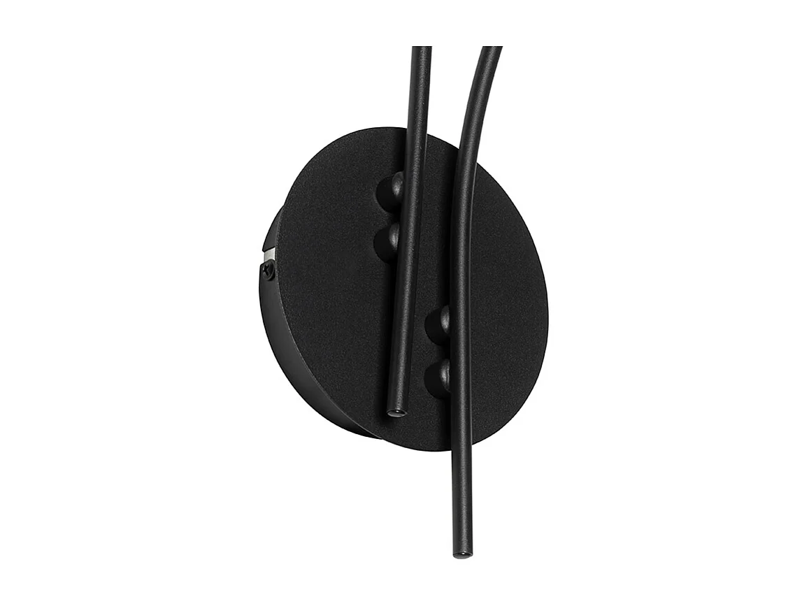 Applique murale moderne noire 2 lumières avec verre fumé - Athènes